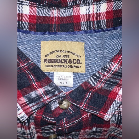 Roebuck & Co Men’s Plaid Flannel - Picture 4 of 7